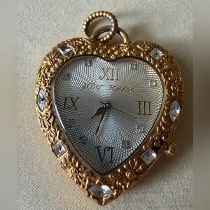 Vintage Betsey Johnson Gold Heart-Shaped Women's Watch Pendant